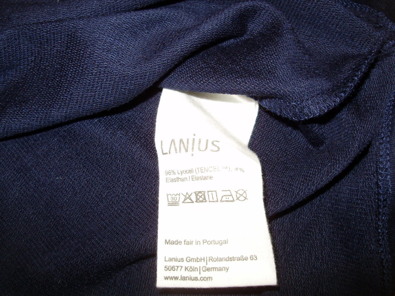 Lanius Kleid dblau v-Ausschnitt 3/4 Arme Gr 36