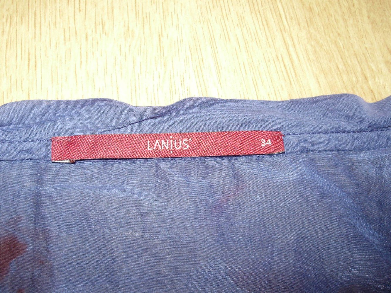Lanius Kleid Baumwolle Seide blau Muster 34
