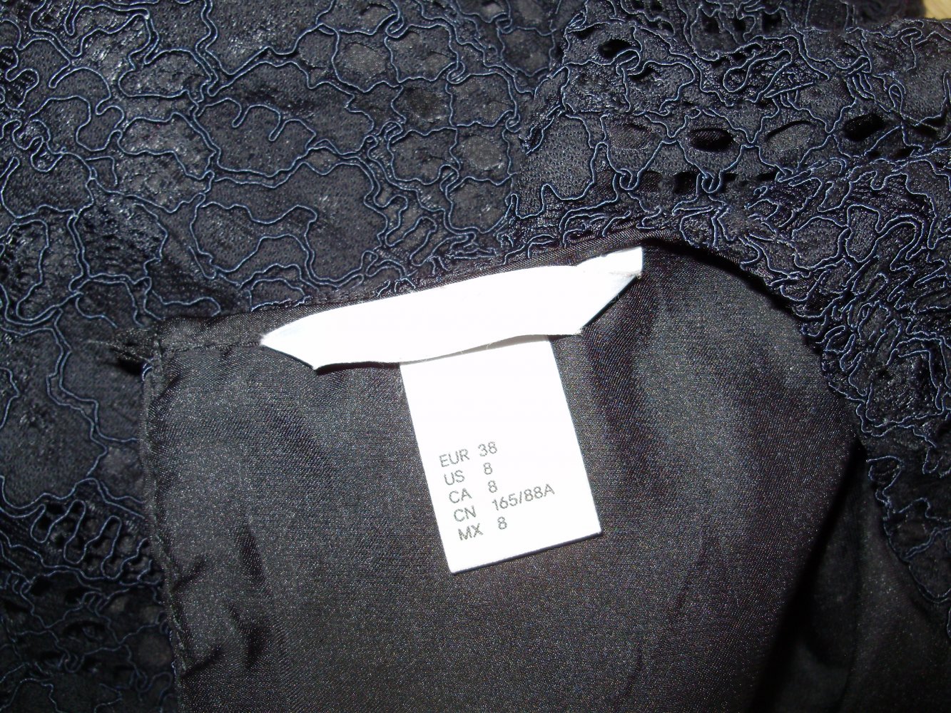 H&M Oberteil schwarz Spitze LA Gr 36 NEU