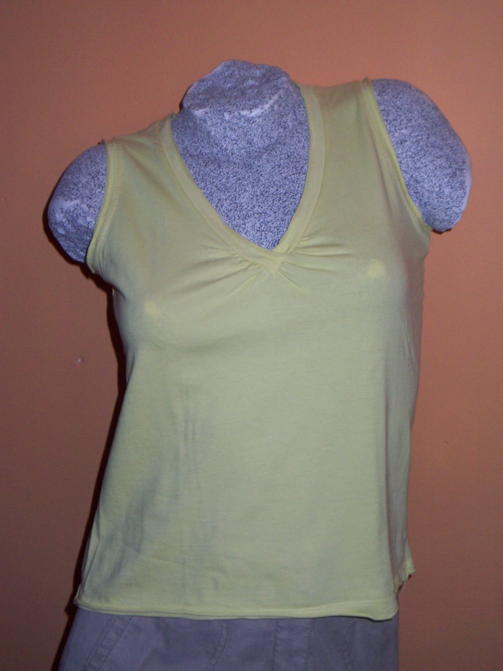 zara Shirt Top gelb V-Neck 38