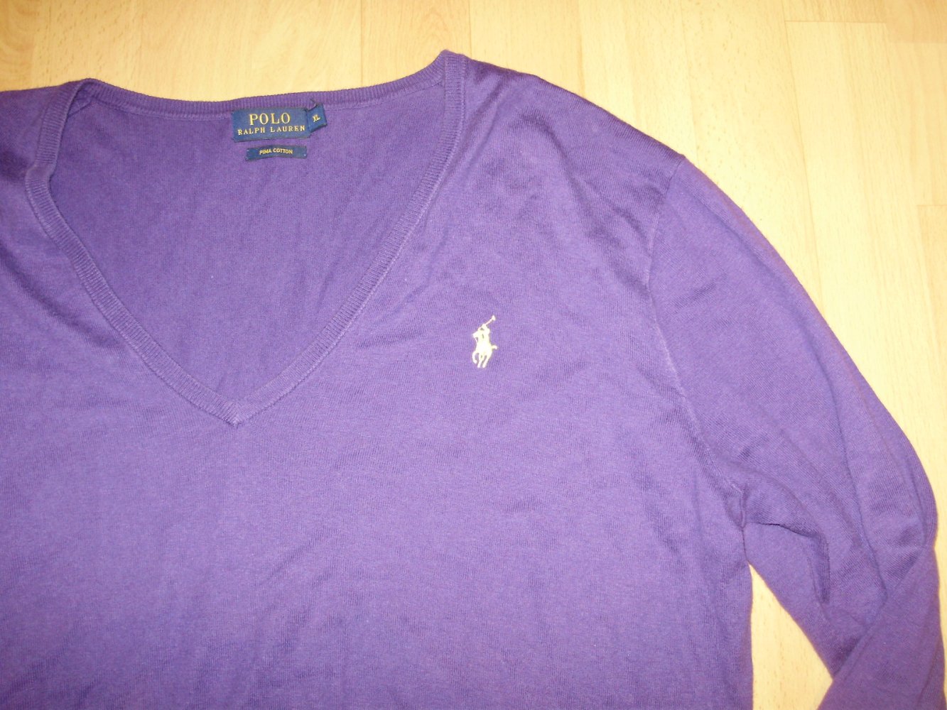 Ralph Lauren Pullover lila V-Ausschnitt BW Gr XL