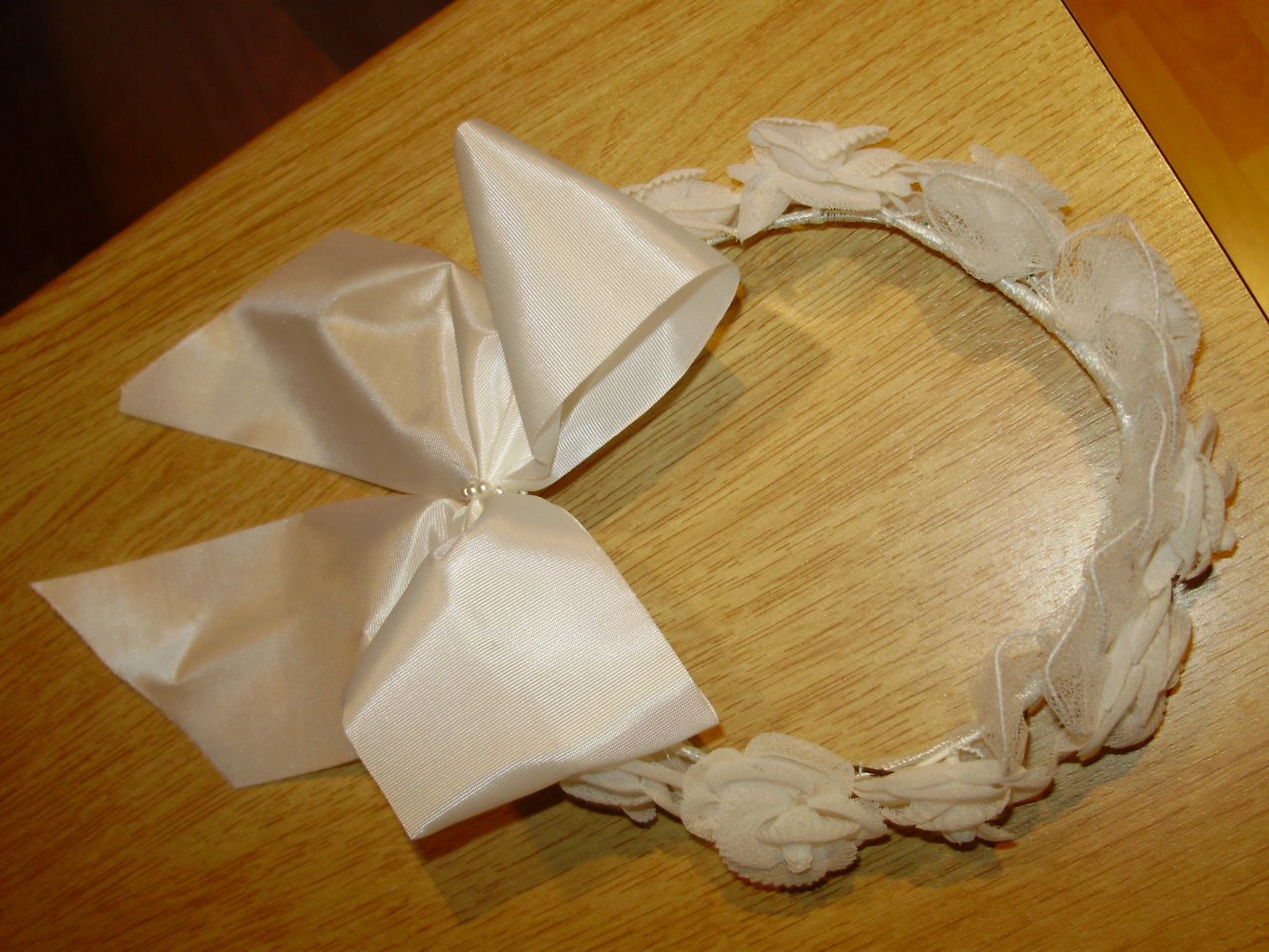 Kommunion / Hochzeit Kranz Kopf Rosen weiß