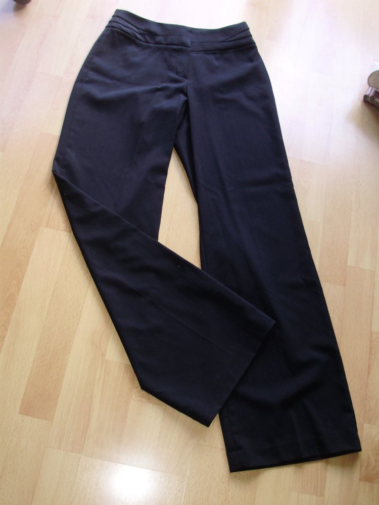 H&M Hose weit schwarz edel business interessanter Bund 34 S