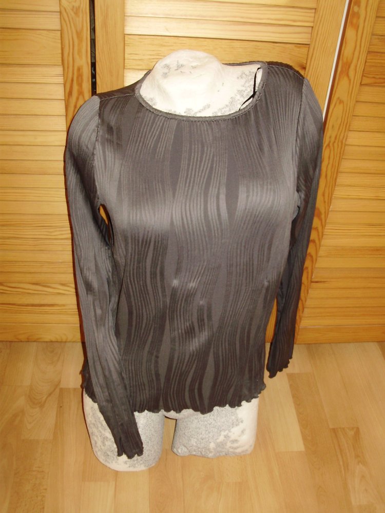 Ausgefallenes LA Shirt wie Plissee grau S