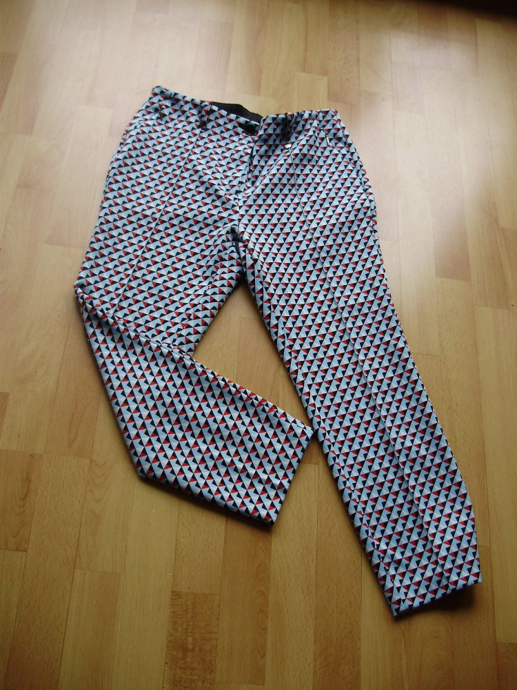 Marc Cain Hose Stretch blau rot weiß Muster M
