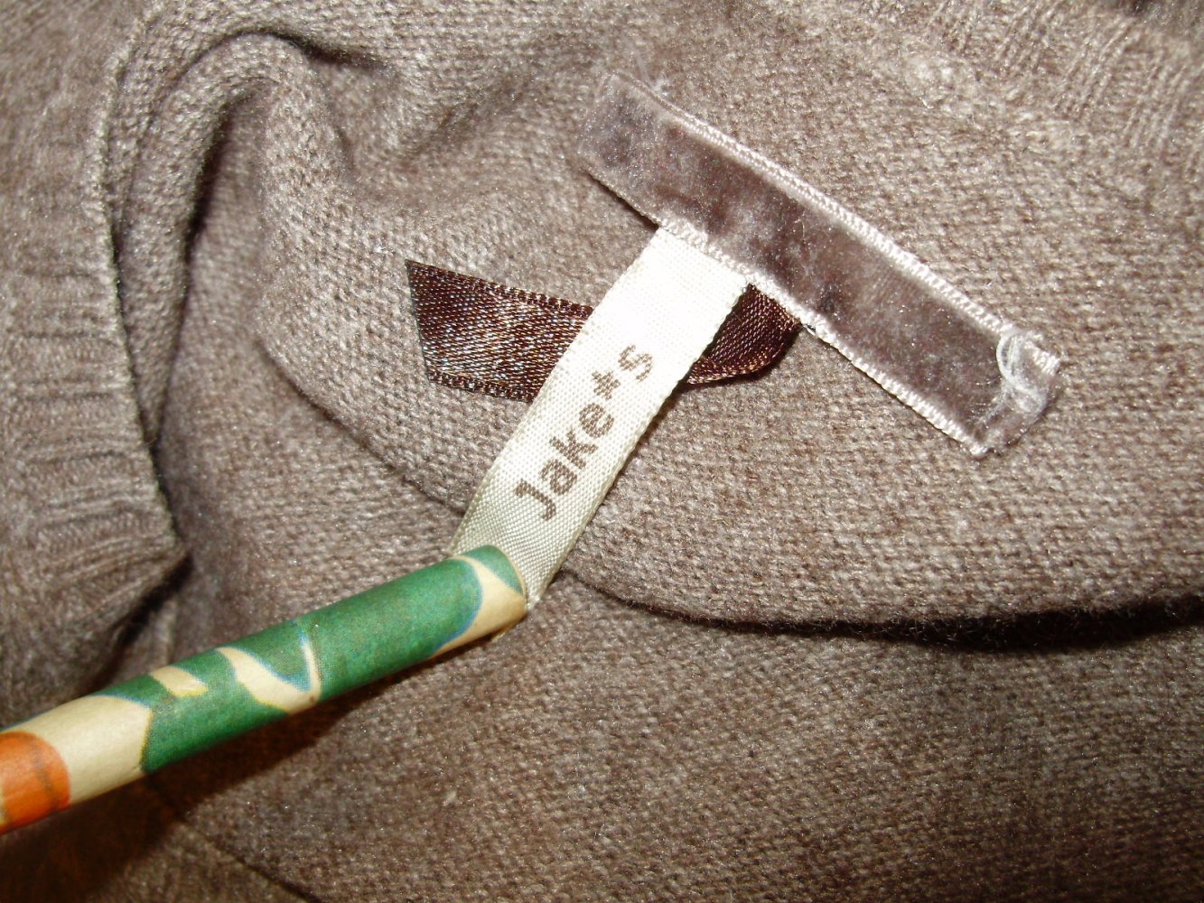 Jakes Pullover braun Zopfmuster BW Kaschmir Angora M / L