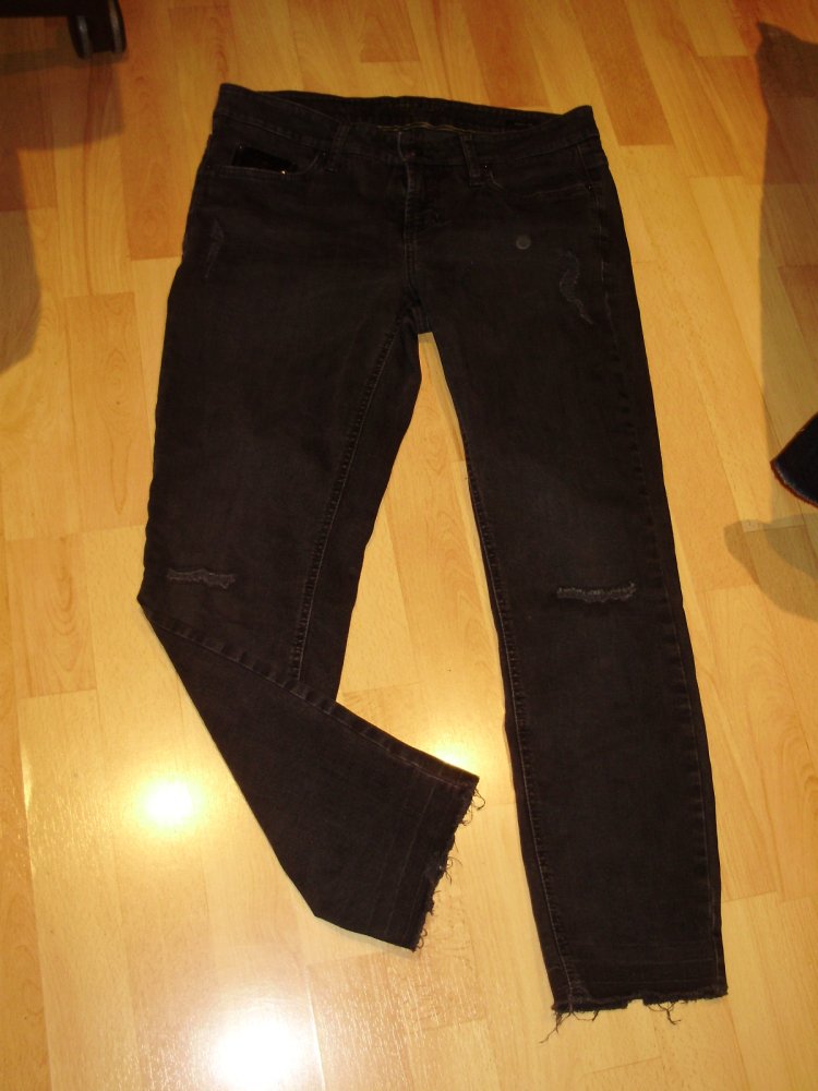 Cambio Jeans Hose schwarz Pailletten Vintage medium rise S