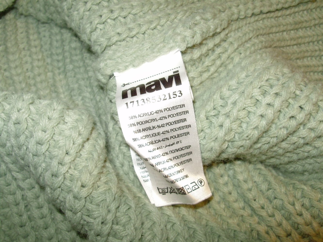Mavi Strickjacke Cardigan salbei hellgrün dick L