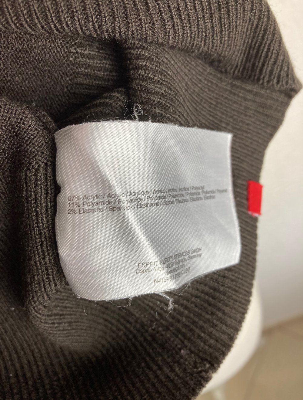 edc brauner Pullover V-Ausschnitt