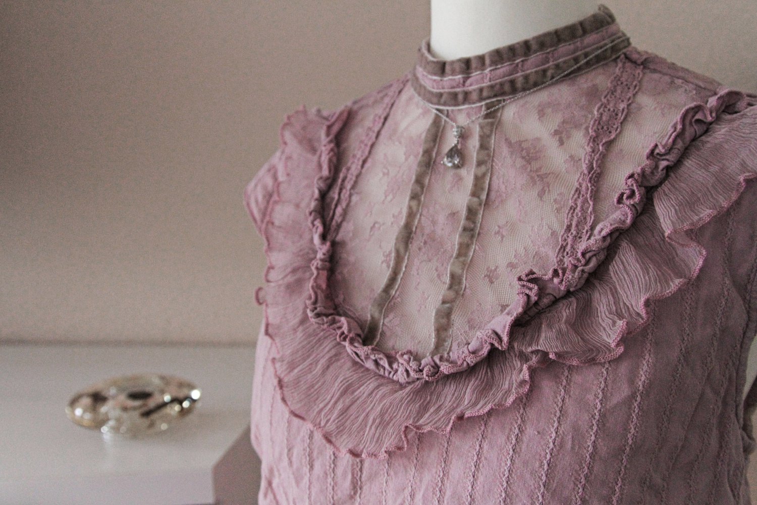 Tshirt / Bluse Detailverliebt, Samt, süß, elegant, festlich