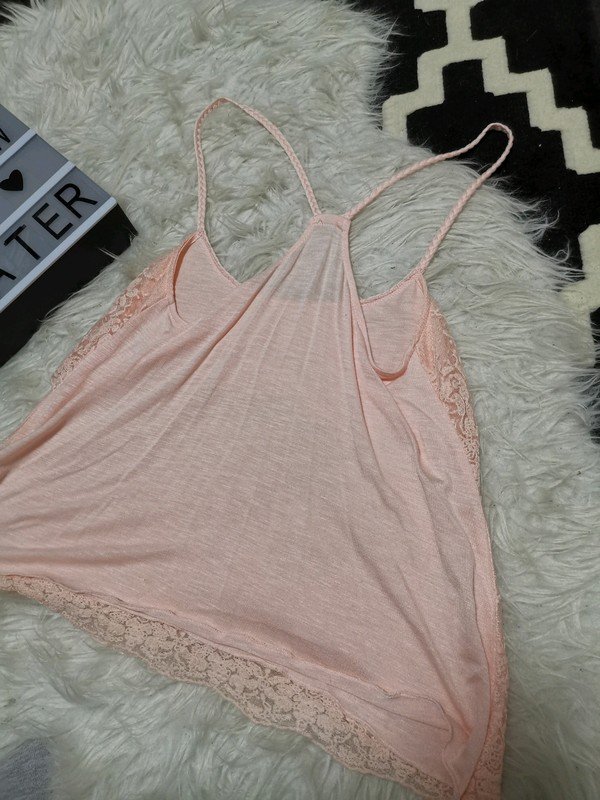 Rose spitzen Volant top