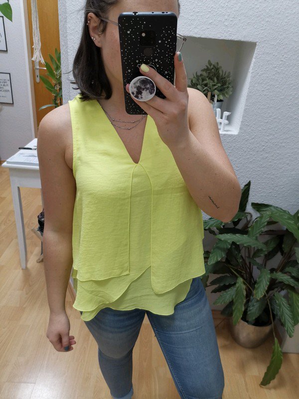 Zitronen gelbes Volant top Neu