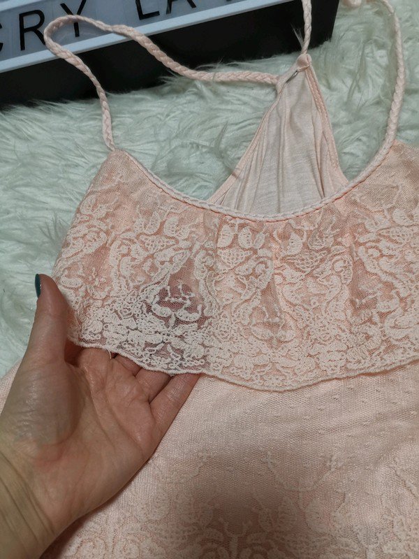 Rose spitzen Volant top