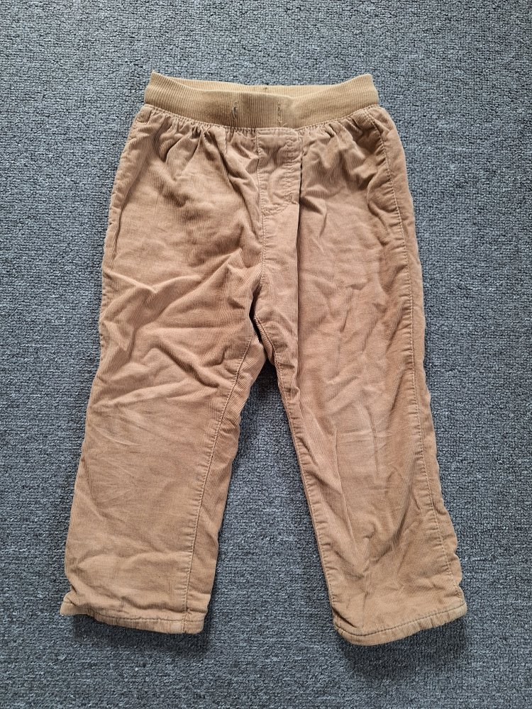 Senfgelbe/hellbraune gefütterte Cordhose, Gr. 92