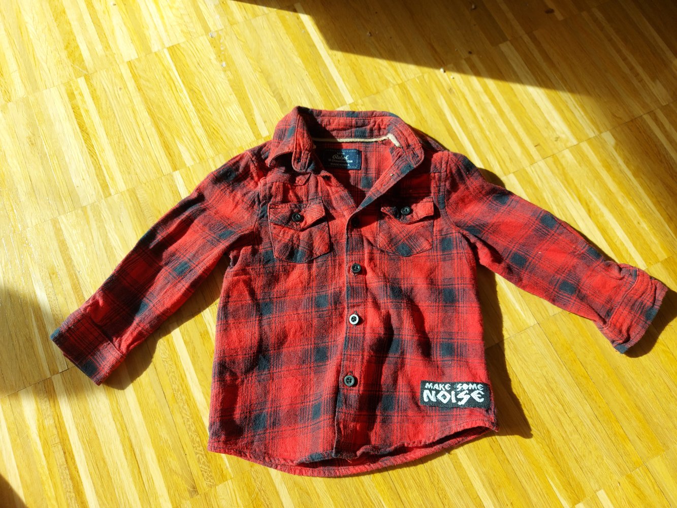 schwarz-rot kariertes Holzfällerhemd, Gr. 92 