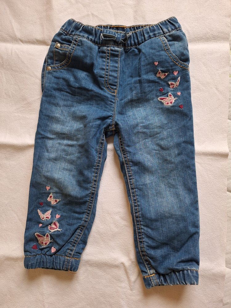 Gefütterte Jeans mit Schmetterlingen, Gr. 92