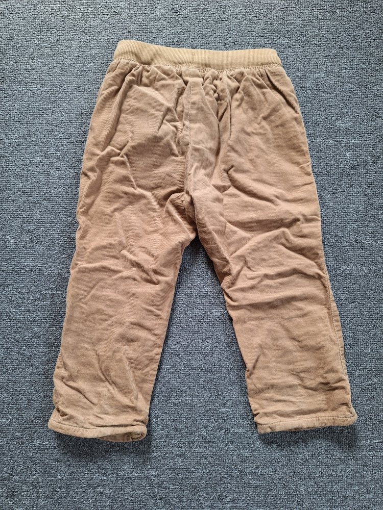 Senfgelbe/hellbraune gefütterte Cordhose, Gr. 92