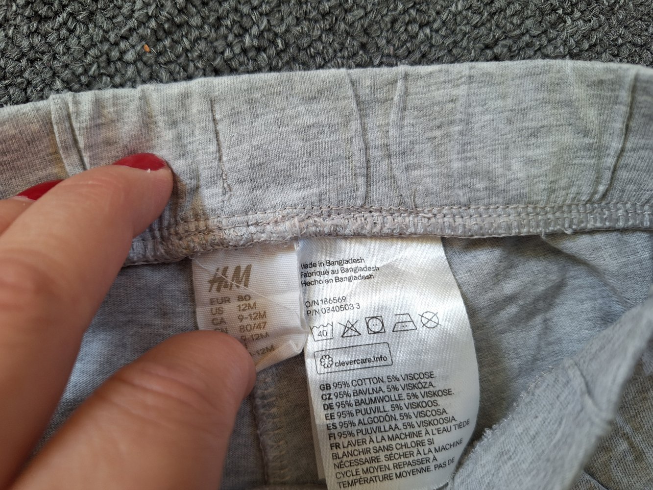 graue kurze Hose / Sommershorts Gr. 80 unisex