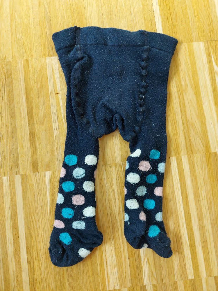 dunkelblaue Babystrumpfhose , gepunktet, Gr. 50-56