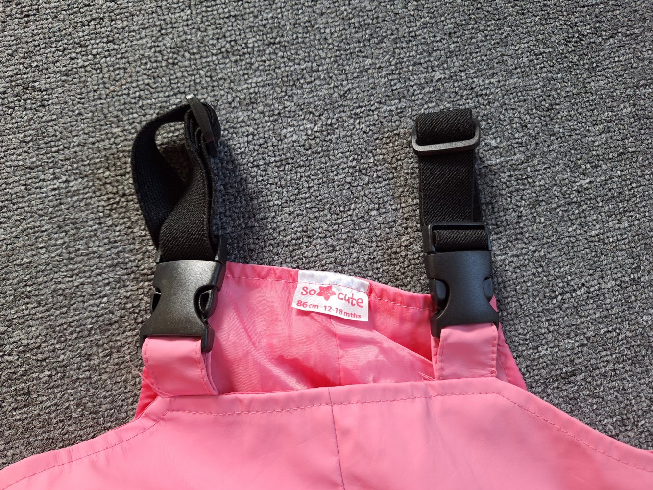 pinke Regenhose/ Matschhose Gr. 86 mitwachsend