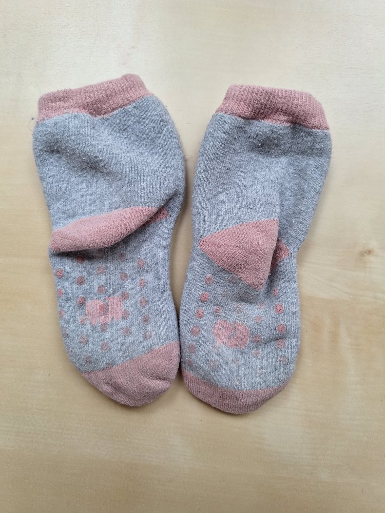 grau-rosa elefanten Stoppersocken I love Mama