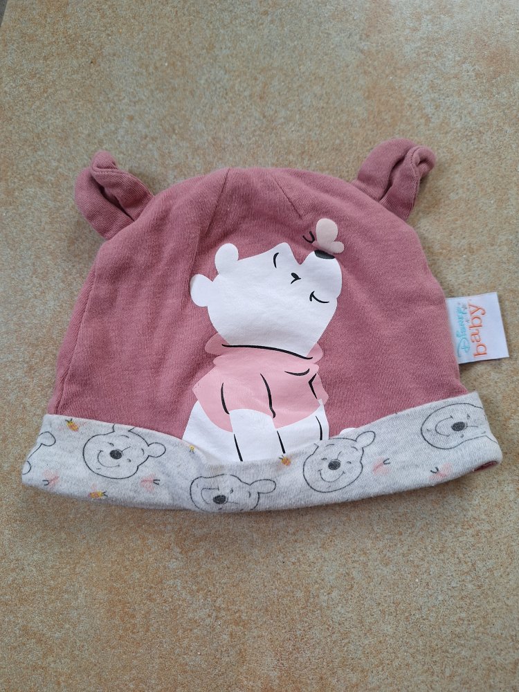 Rosa Winnie Pooh Mütze mit Öhrchen Gr. 86/92