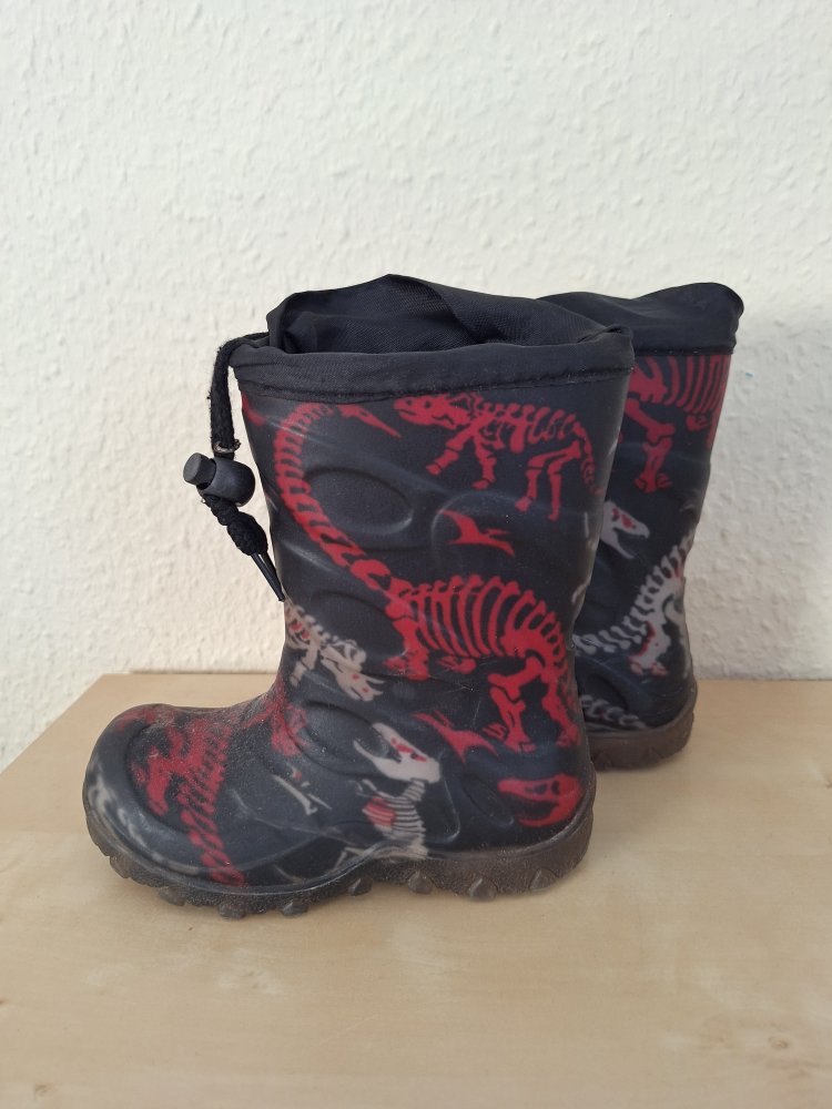 Gefütterte Gummistiefel mit Dinos, Gr. 25
