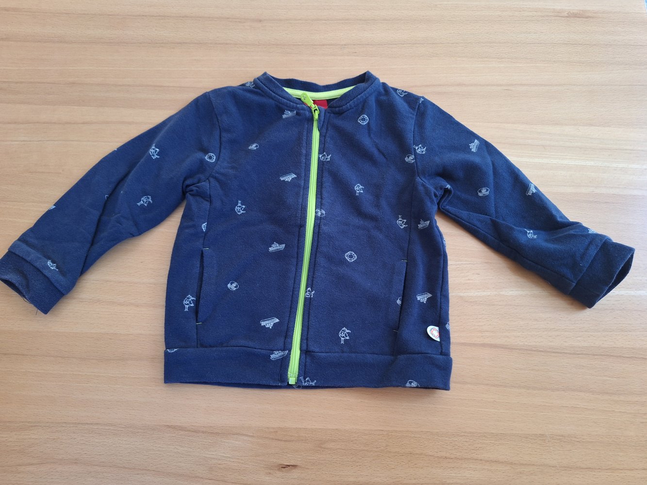 Maritim blaue Reißverschlussjacke, Gr. 80