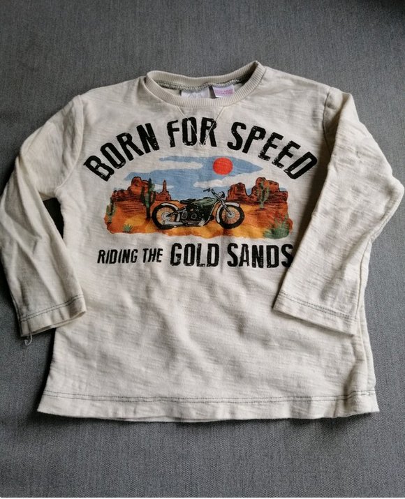 langärmliger cremeweißer Babypullover Born for Speed Gr. 80