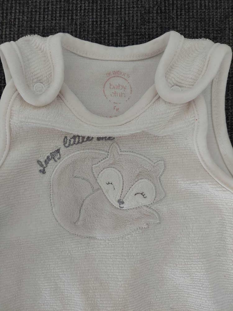 süßer weißer Fuchs-Strampler, Gr. 56 sleepy little one - geschlechtsneutral, unisex