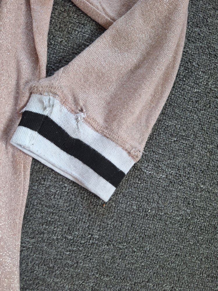 rosafarbener Glitzerschimmer Collegepulli Gr. L 3/4 V TP Amy Nude