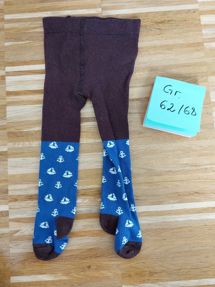 braune Babystrumpfhose mit blauem Ankermuster Gr. 62/68*neuwertig