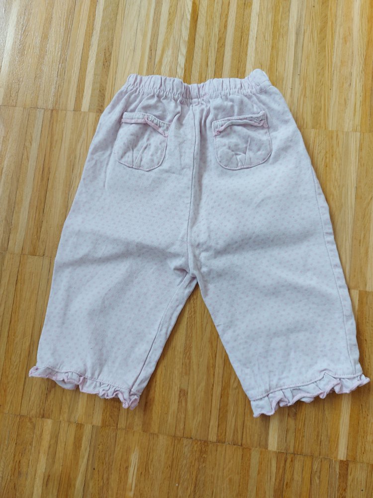 Supersüße rosa gepunktete Babyhose Gr. 68