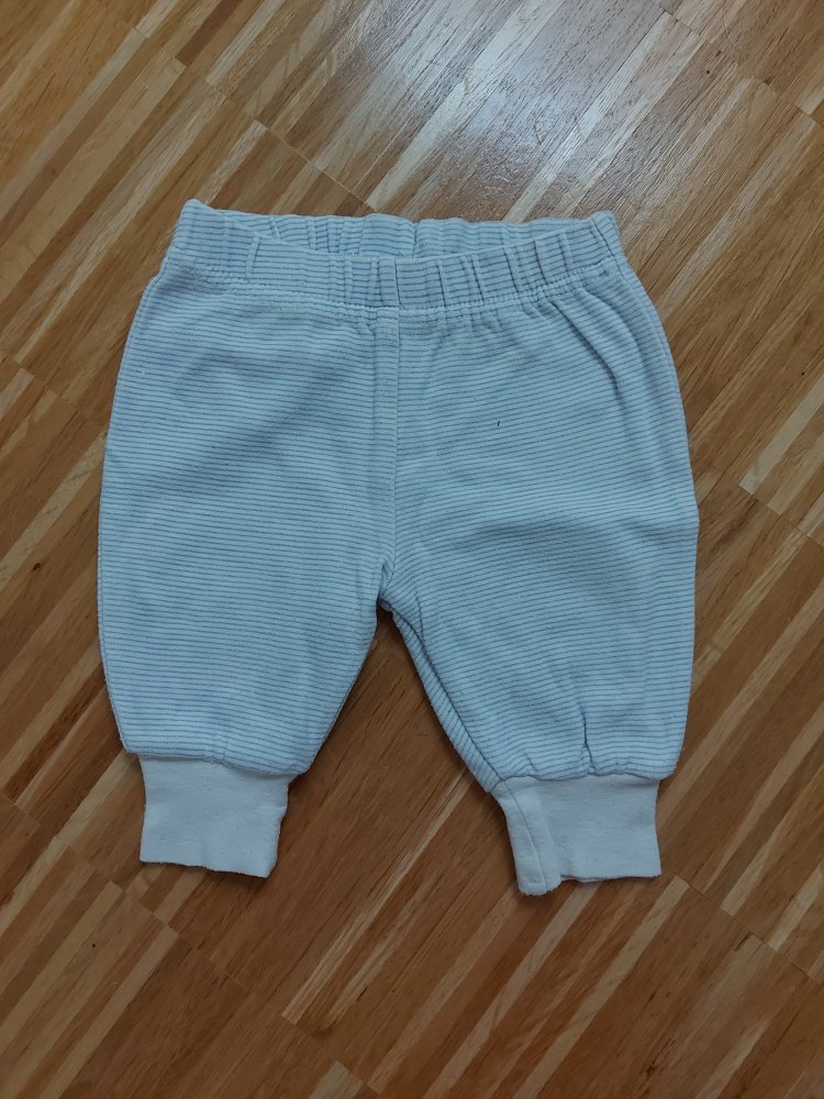 weiß-hellblau gestreifte Babyschlupfhose Gr. 62 / Pumphose