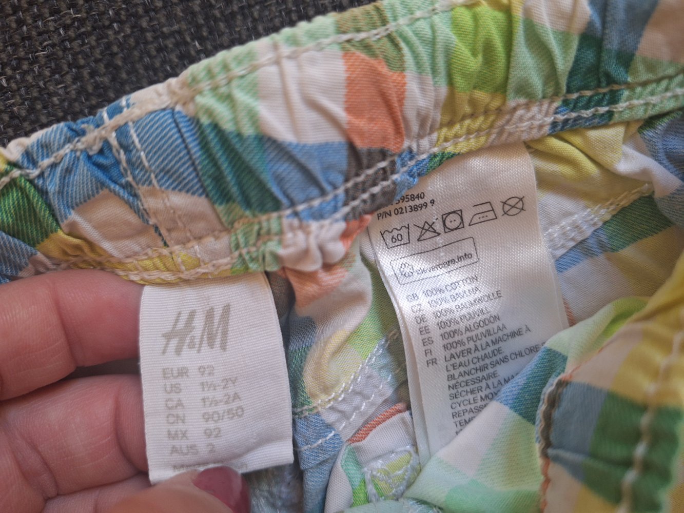 bunt karierte Sommershorts, Gr. 92