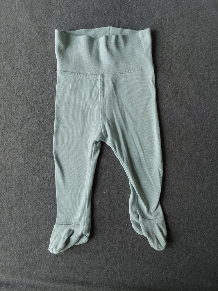 Türkise Babyhose mit breitem Bund und Füßchen, Gr. 62