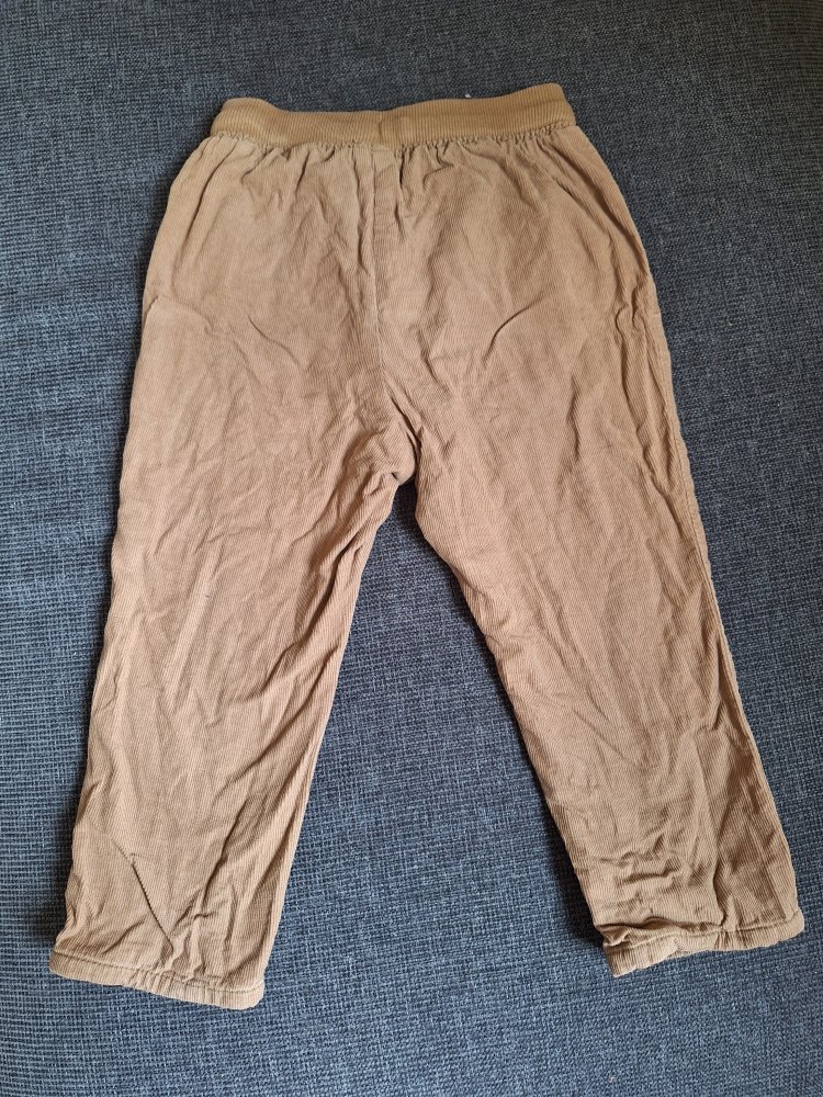 Senfgelbe/hellbraune gefütterte Cordhose, Gr. 92