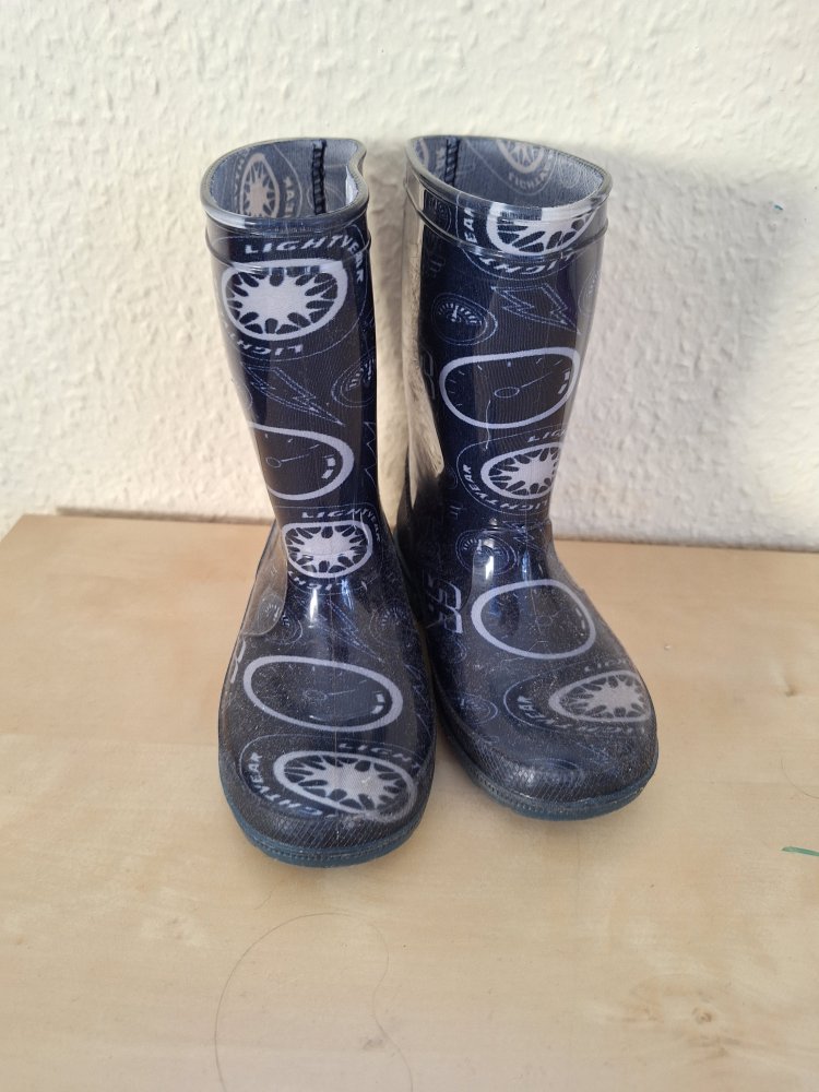 Dunkelblaue Lightning McQueen Gummistiefel Gr. 25 Blinkstiefel