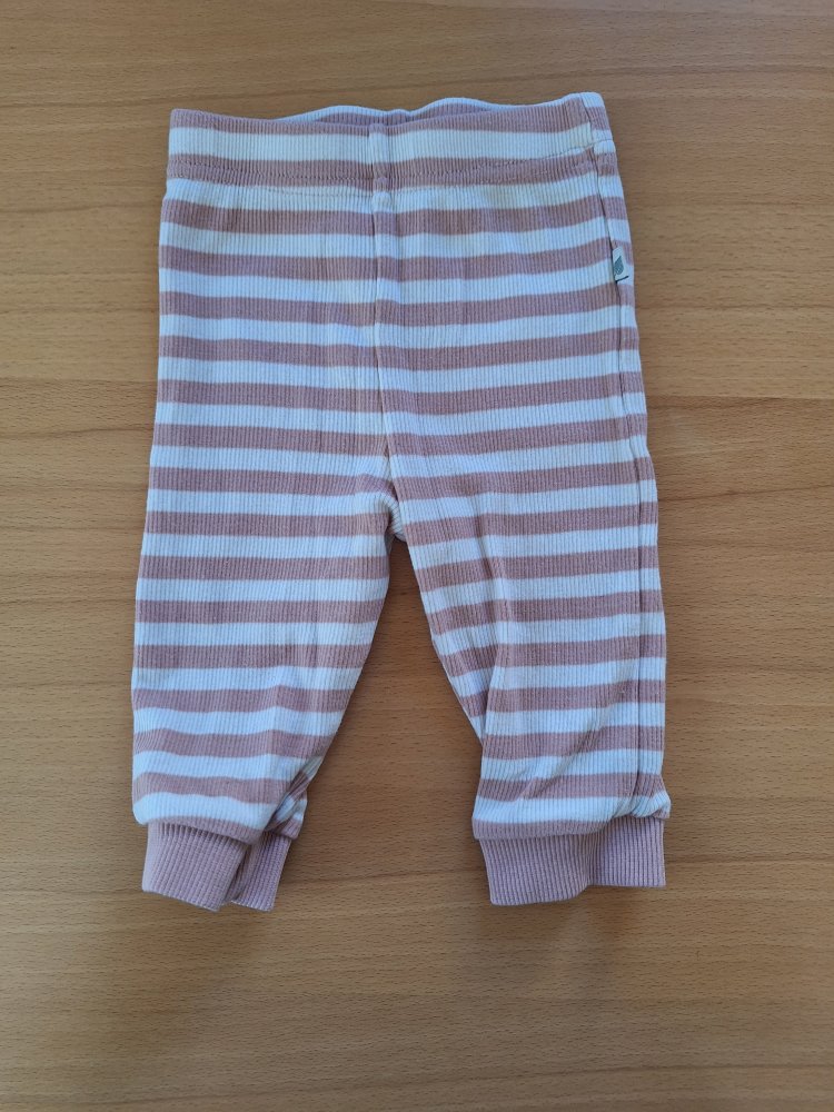 rosa weiß gestreifte Babyhose, Gr. 68