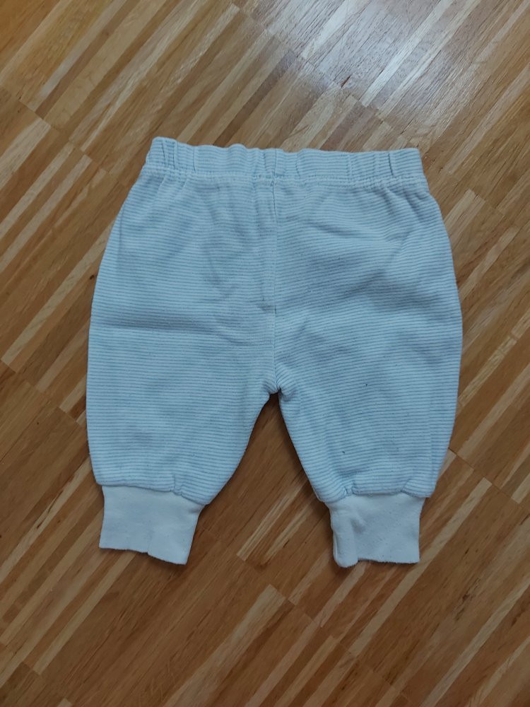 weiß-hellblau gestreifte Babyschlupfhose Gr. 62 / Pumphose