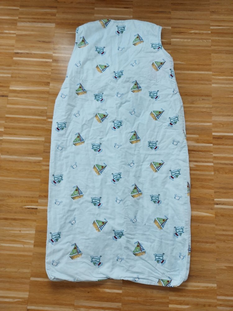 hellblauer Babyschlafsack 110 cm, Reißverschluss defekt