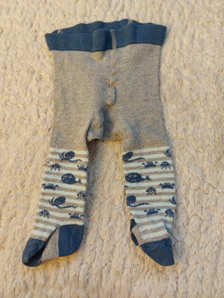 graublaue Strumpfhose Meerestiere Gr. 50/56