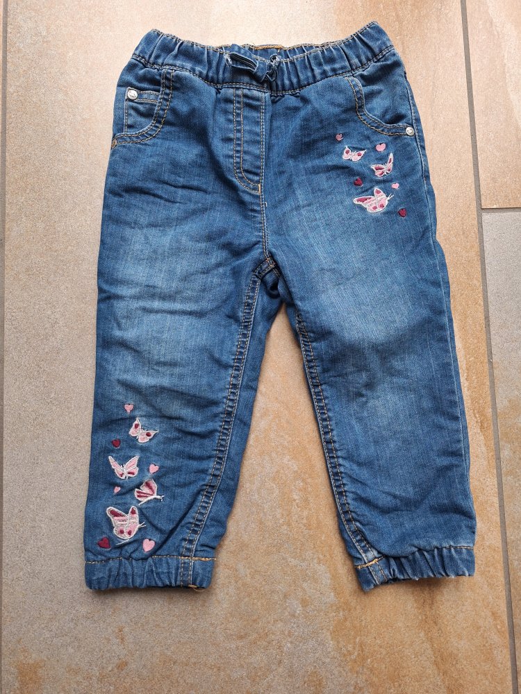 Gefütterte Jeans mit Schmetterlingen, Gr. 92