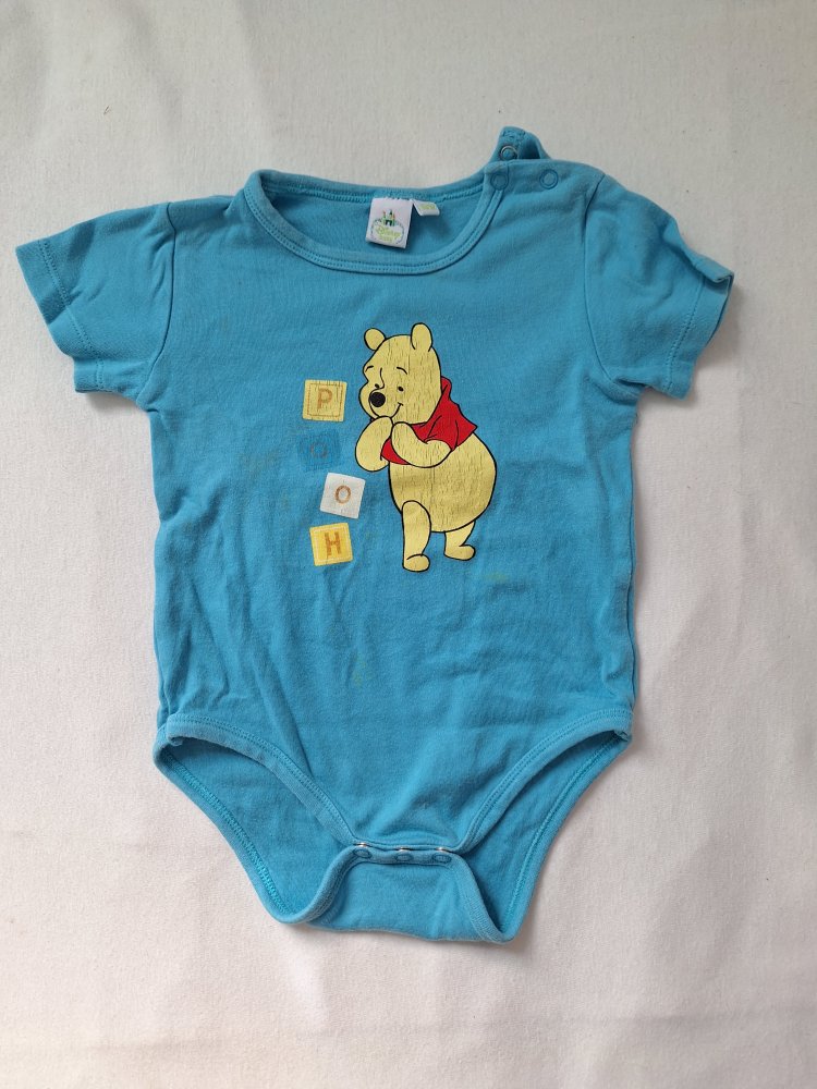 blauer Kurzarmbody mit süßem Winnie-Pooh-Print, Gr. 86/92