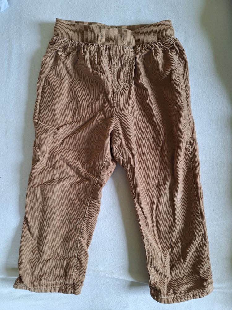 Senfgelbe/hellbraune gefütterte Cordhose, Gr. 92