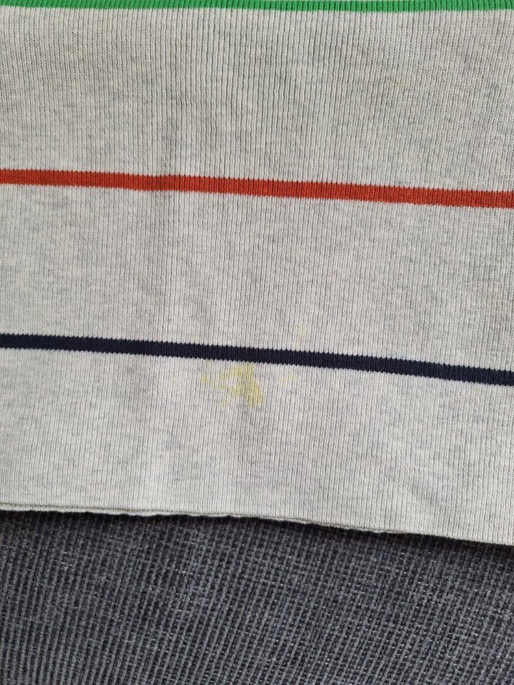 Beiger bunt gestreifter Jungs Strickpulli Gr. 104