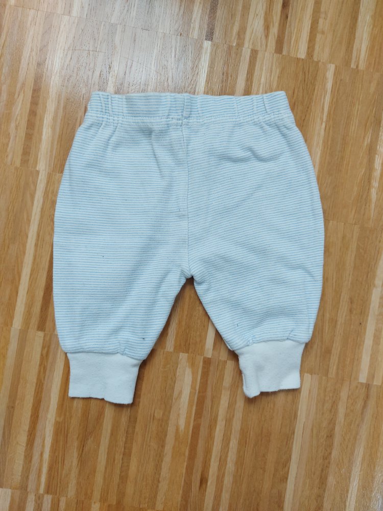 weiß-hellblau gestreifte Babyschlupfhose Gr. 62 / Pumphose