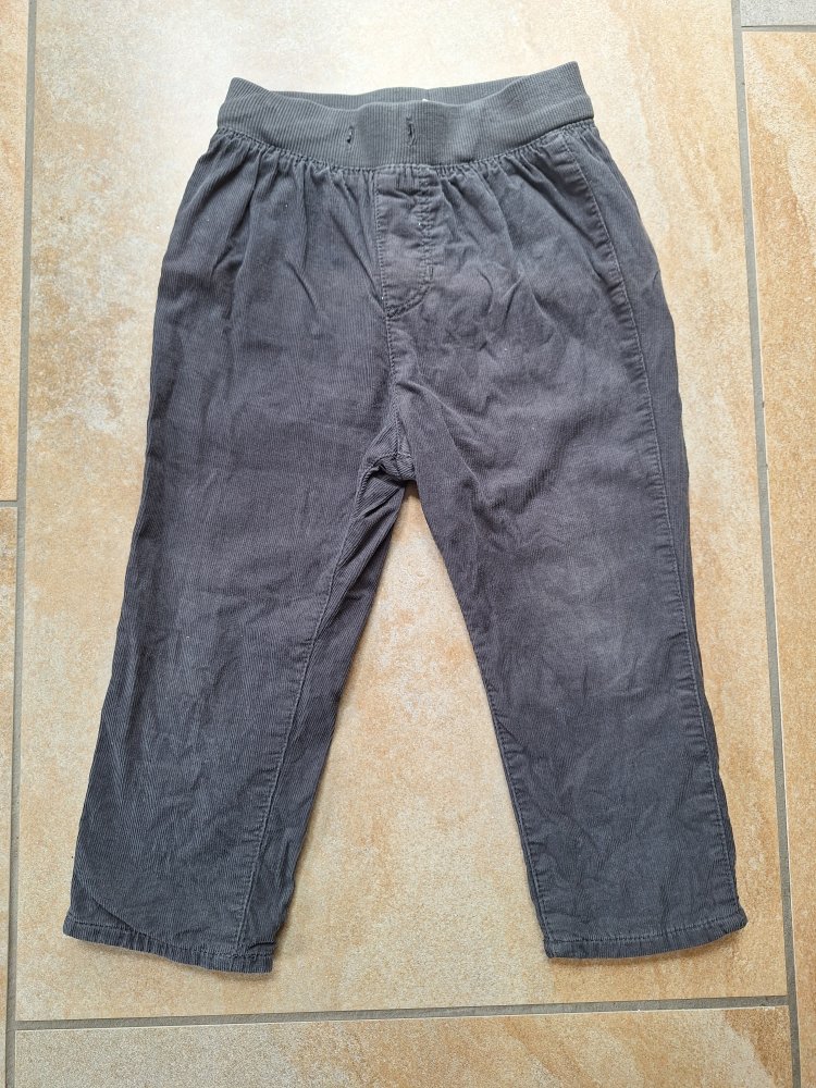 Dunkelgraue gefütterte Cordhose, Gr. 92