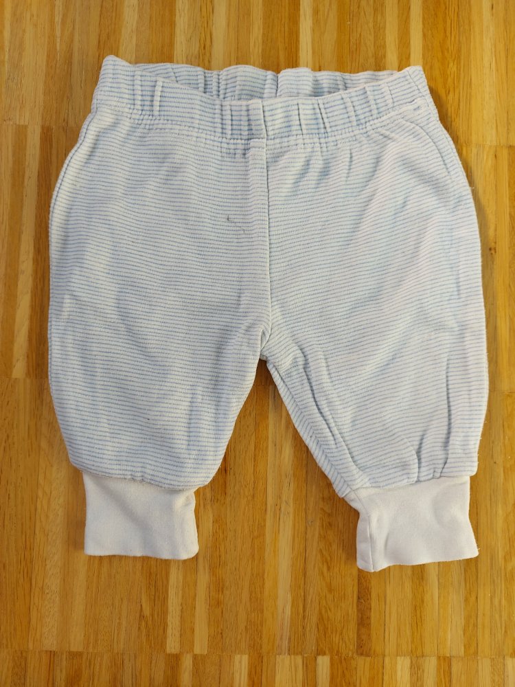 weiß-hellblau gestreifte Babyschlupfhose Gr. 62 / Pumphose