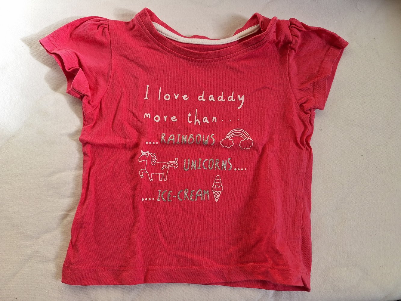 kurzärmliges pinkes T-Shirt für Babys, Gr. 74 I love daddy more than...